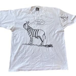 Vintage Screen Stars Best T Shirt Stress Humor Zebra Stripes Single Stitch Sz XL